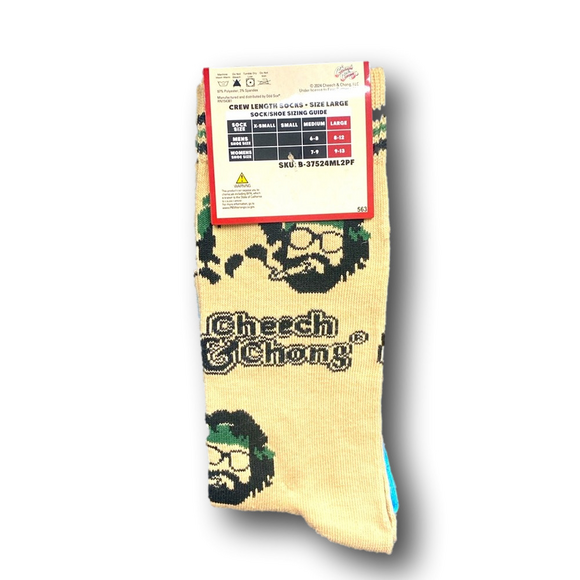 2-Pack Cheech & Chong Funny Novelty Crew Socks - NWT - Picture 3 of 5